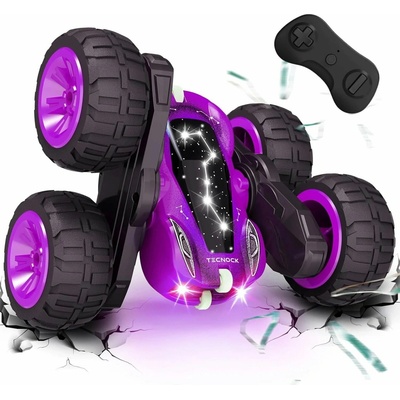 Tecnock RC Kaskadérské auto s 360° otočkami a LED světly fialové