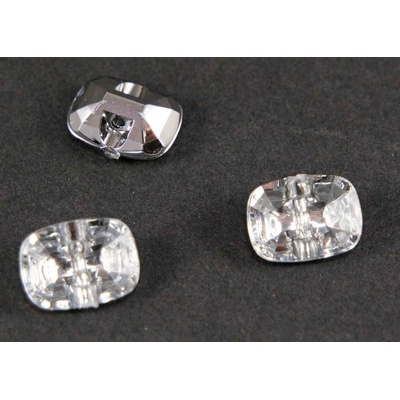 Luxusný kryštálový gombík - obdĺžnik s oblinami - svetlý kryštál - rozmer 1,4 cm x 1 cm
