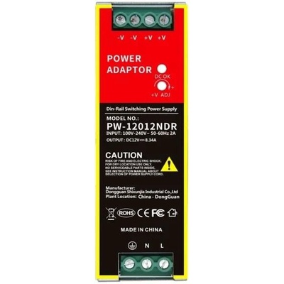 Monitorrs Security 12012NDR Průmyslový zdroj 12V, 8,34A, 100W na DIN (6146)