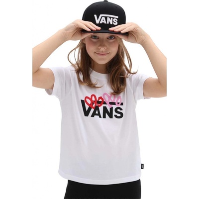 Vans dětské bavlněné tričko VALENTINES LOGO BOXY White bílá