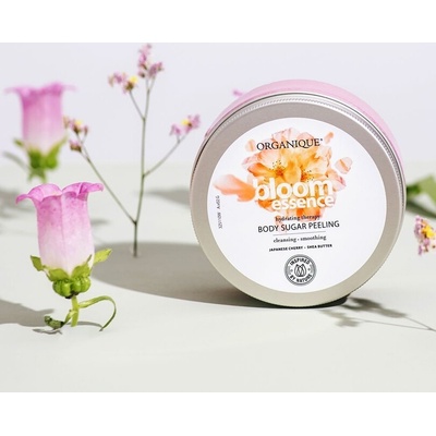 Organique cukrový telový peeling s vôňou kvetín Bloom Essence ( Body Peeling) 200 ml