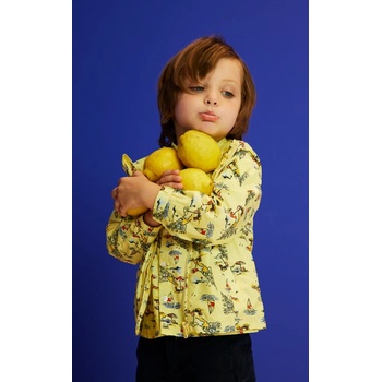 Image 1 of GUESS Яке ветровка в жълт цвят и цветни щампи с цип и качулка Guess