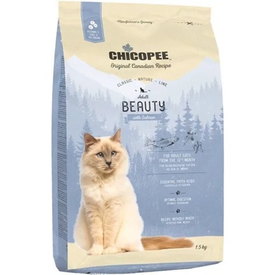 Chicopee Classic Nature Line Adult Beauty-Храна за котки за красива козина с пилешко и сьомга 1.5 кг