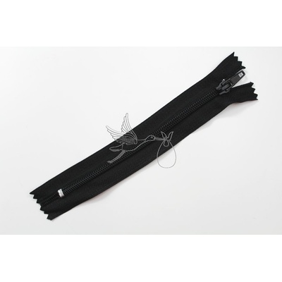 Spirálový zip 18cm - nedělitelný - černý - Oeko-tex - class I