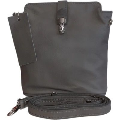 Facebag menší kožená crossbody s kovovým zapínáním 9603/133 šedá