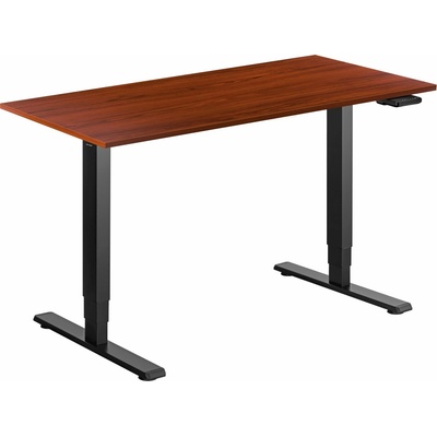AlzaErgo Table ET2 čierny + doska 160 × 80 cm lamino gaštan