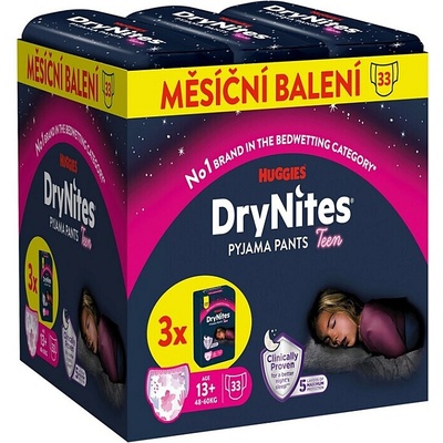 Huggies DryNites JUMBO box pro dívky 13+ let 48–60kg 3x11ks
