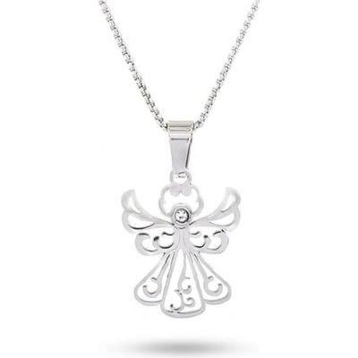 Biju Řetízek z chirurgické oceli s přívěskem, anděl se zirkonem 3001703