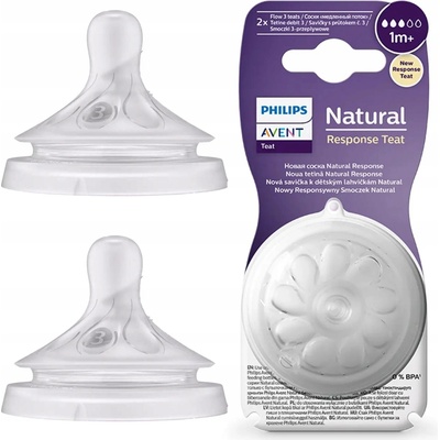 AVENT Philips Cumlík Natural Response 3 pomalý prietok 2 kusy
