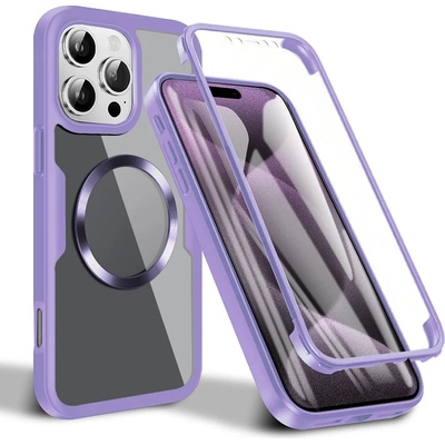Techsuit Калъф за iPhone 16 Pro + Протектор - ColorVerse 360 MagSafe MagSafe Series - лилав