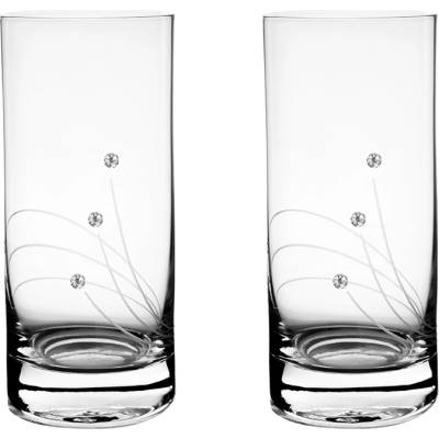 Bohemia Crystal long drink přátelská souprava paprsky Swarovski Preciosa 2 x 250 ml