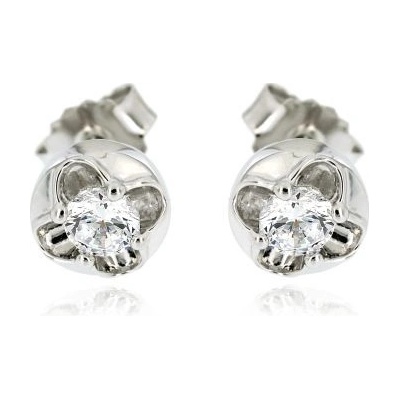 Zlatnictví U Kostela náušnice na pusetu s bílým kamínkem 304150087