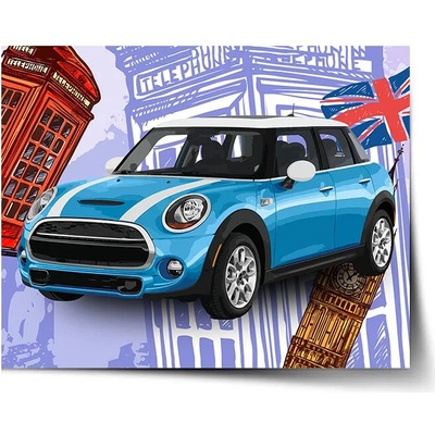 Sablio Plagát Mini sedan Londýn - 60x40 cm