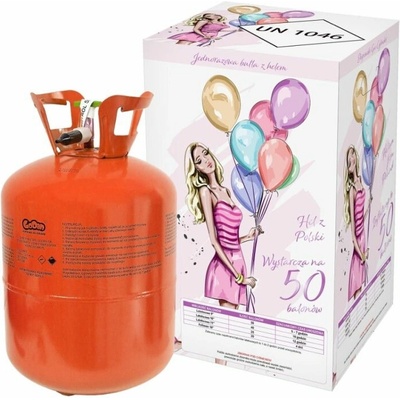 Helium na 50 balónků o velikosti 9"