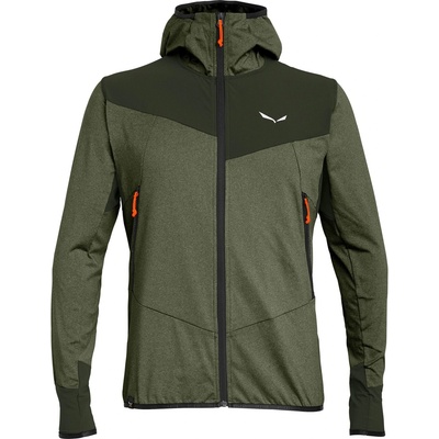 Salewa Мъжко поларено яке Salewa Agner Hybrid Polarlite Durastretch Fullzip Hoody Fleece jacket - Dark Olive Melange / 0910 - размер 52 (EU) (005-2664-0914)