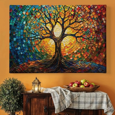 Obraz na plátně - Strom života Kaleidoskop přírody FeelHappy.cz Vyberte rozměr obrazu (šířka x výška): 80 x 120 cm