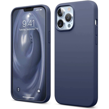 elago Soft Silicone Case - силиконов (TPU) калъф за iPhone 13 Pro Max (тъмносин)