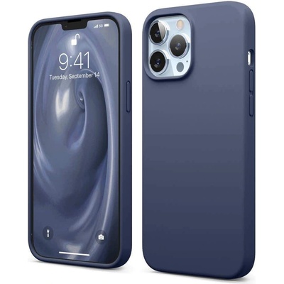 elago Soft Silicone Case - силиконов (TPU) калъф за iPhone 13 Pro Max (тъмносин)