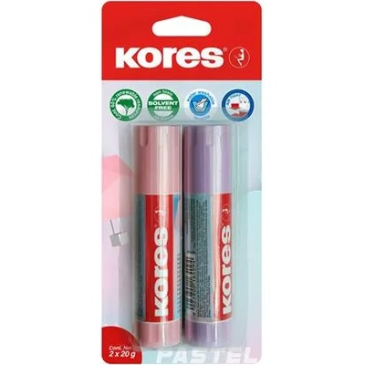 Kores Лепило в пастелна кутия, 2x20 g, KORES, смесени цветове 12827 (12827)