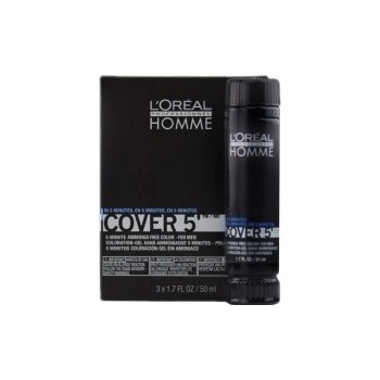 L'Oréal Professionnel Homme Cover 5 Hair Color farba na vlasy 4 stredná hnedá 3 x 50 ml