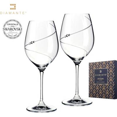 Swarovski Diamante sklenice na červené víno Silhouette City s kamínky 2 x 470 ml
