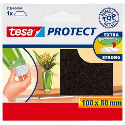 tesa® Protect Plstěné samolepicí podložky Barva: hnědá, Rozměr: 100 mm : 80 mm, Doplňující informace: obdélník, k nastříhání – Sleviste.cz