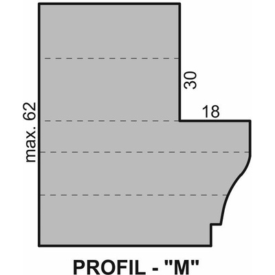 Sada fréz na okenní křídlo s VBD - Profil "M" - pro izolační dvojsklo - diterm