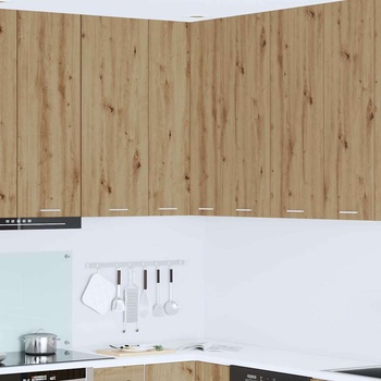 vidaXL Висящ шкаф с рафт Riga Занаятчийски дъб и бяло 57 x 57 x 100 см (884377)