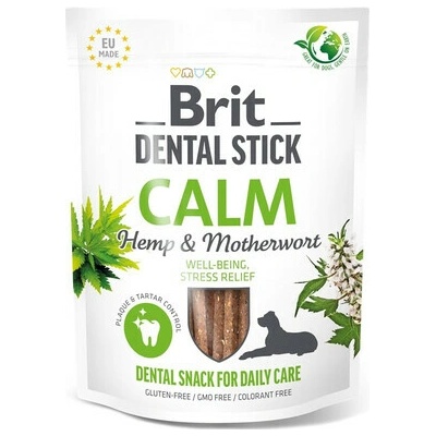 BRIT Dental Stick Calm Hemp & Motherworth 251g zubná maškrta pre psov ktorá podporuje znižovanie stresu