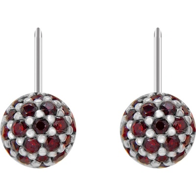 Český granát náušnice stříbrné 131491 klapka