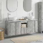vidaXL Комплект шкафове за баня 3 бр. Бетонно сиво 129 x 35 x 80 см (3405620)