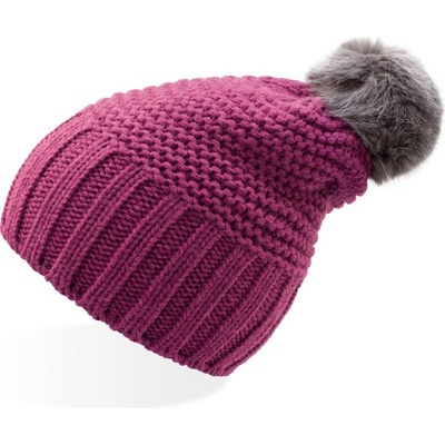 Atlantis Headwear s bambulí Monte Bianco pletená Fuchsia/šedá