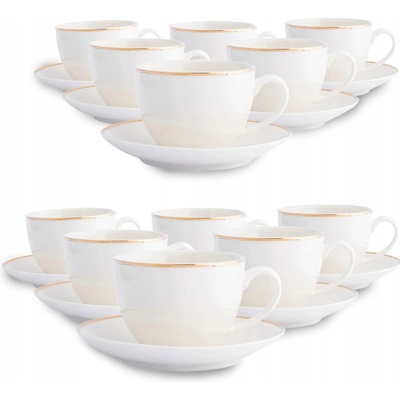 Design Šálky 12 kusů Altom Bella Zlatá linka porcelán 270 ml