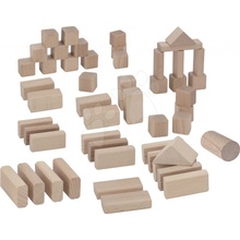 Eichhorn kostky Natural Wooden Blocks v přírodní barvě 50 ks