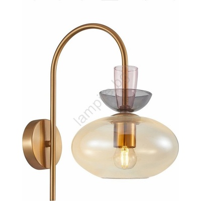 Italux WL-31882-1-GD-AMB - Настенна лампа FANDA 1xE27/40W/230V златна/димно бежова (IT0644)