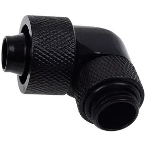 Alphacool Фитинг Alphacool Eiszapfen, Удължител, 90°, 16/10mm, G1/4, Черен мат (AC-1011165) - xtreme