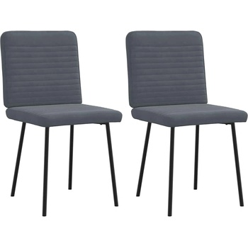 vidaXL Трапезни столове, 2 бр, тъмносиви, кадифе (4101134)
