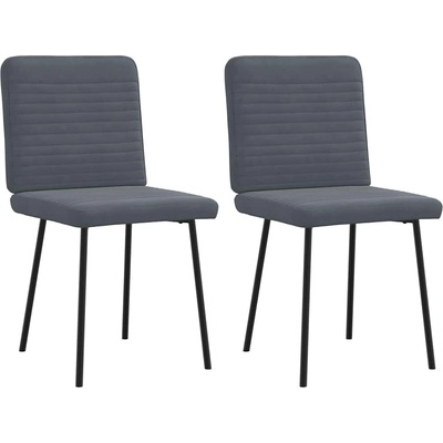 vidaXL Трапезни столове, 2 бр, тъмносиви, кадифе (4101134)