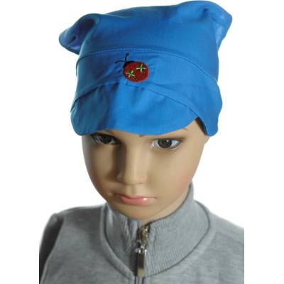 Detská,bavlnená šatka s gumičkou Lienka Svetlomodrá