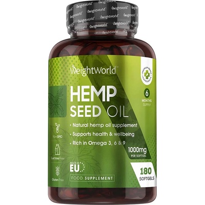 WeightWorld Конопено масло 1000 mg Хормонален баланс 180 софтгел капсули (123553 WW)