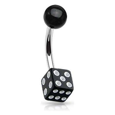 Šperky4U piercing do pupíku hrací kostka BA01024-K