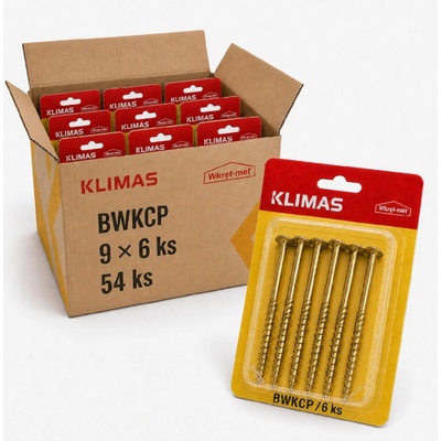 Klimas Wkret-Met 8x120mm - 1 Kartón (9x6 ks) - Konštrukčná skrutka s tanierovou hlavou TX, BWKCP