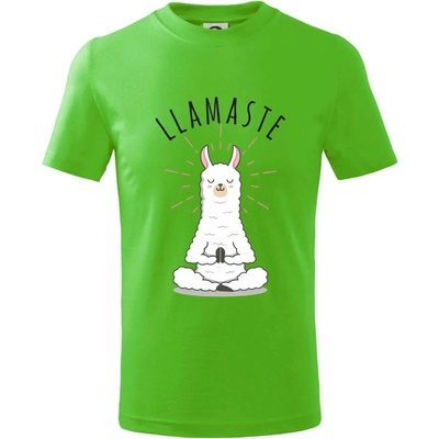 Yoga Llamaste tričko dětské bavlněné apple green
