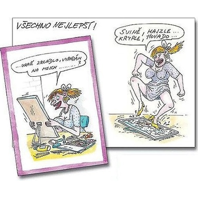 Přání do obálky k narozeninám pro ženu - zrcadlo