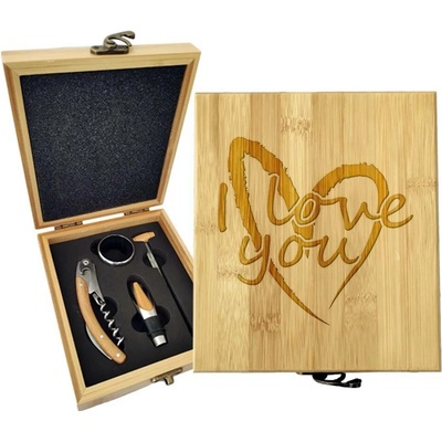 Sablio Dárková sada na víno I Love you srdce: 147×168×49 mm