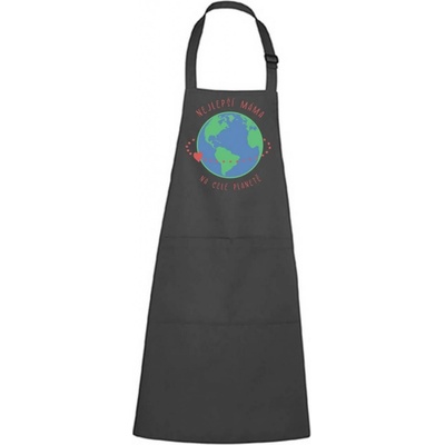 Dobrý Triko Zástěra s potiskem Nejlepší máma Antracitová