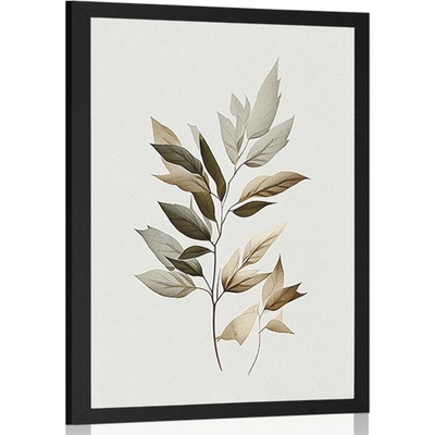 Plakát luxusní minimalistické listy - 30x45 silver