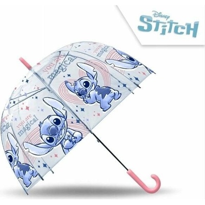 Kids Euroswan průhledný, automatický polyesterový deštník Stitch