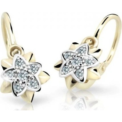 Cutie Diamonds dětské bicolor náušnice Kytičky ze zlata s brilianty DC2210-10-00-X-1