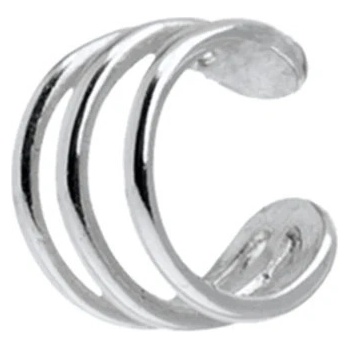 DELIS Сребърна обеца с маншет за ухо, jw986, дизайн с 3 обръча, с родиево покритие (jw986)